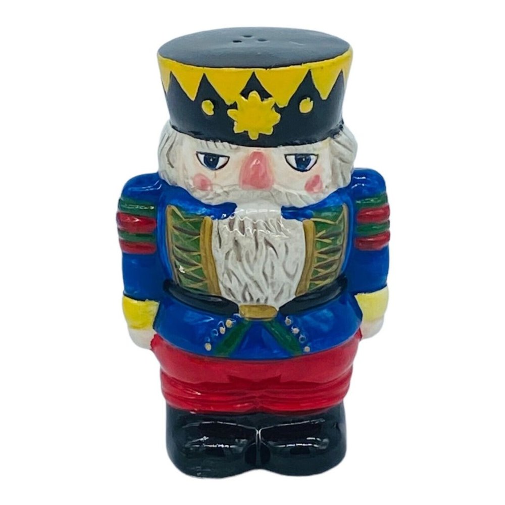 VTG Block Ceramic Whimsical Christmas‎ Nutcracker Figurine Replacement Shaker